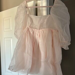 Charming Peach Skin Selkie Puff Dress